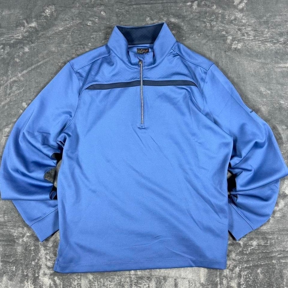 Y2K Greg Norman Blue Quarter-zip Fishing Top - size medium